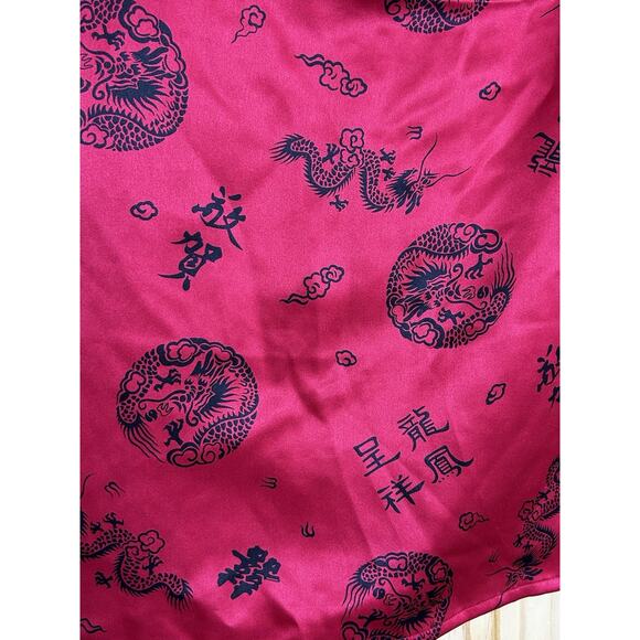 Vtg Dorman 100% Silk Asian Inspired Top Sleeveless Tank Red Dragon XL - Picture 8 of 8